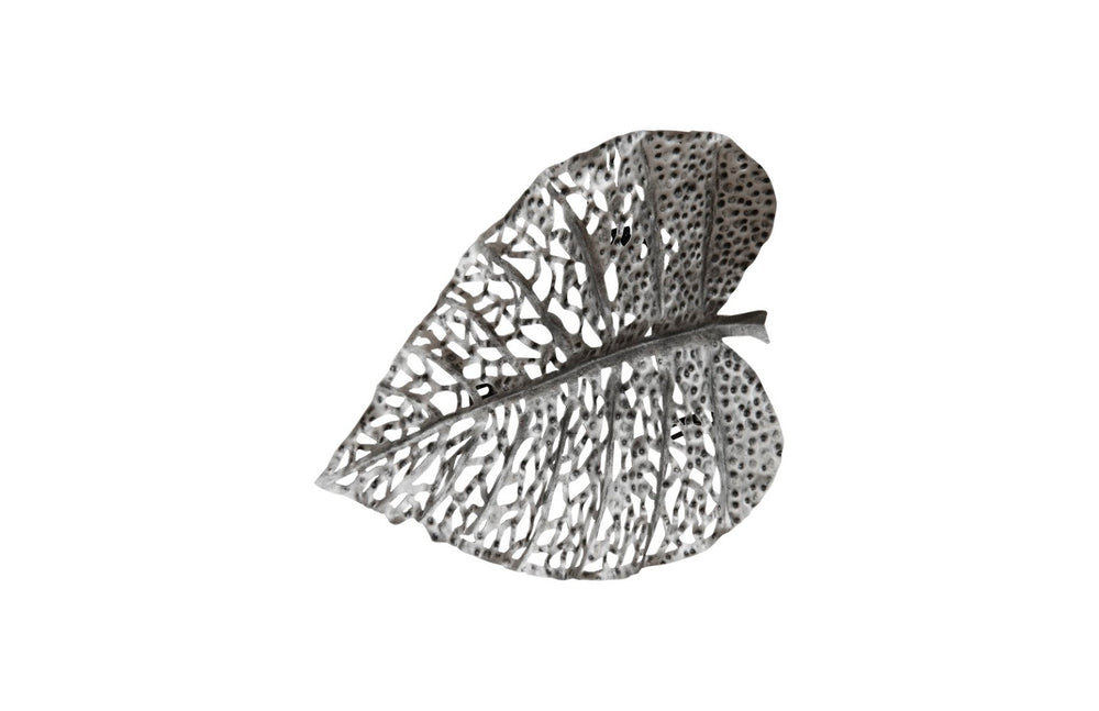 Phillips Collection Birch Leaf Wall Art Sculpture in Satin Silver - Elegant XS Metal Décor for Modern Spaces TH108531