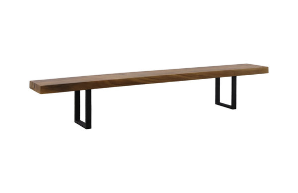 Phillips Collection Origins Straight Edge Bench – Exquisite Chamcha Wood Construction For Timeless Elegance And Style Brown,Black Wood ,Chamcha Wood Th108705