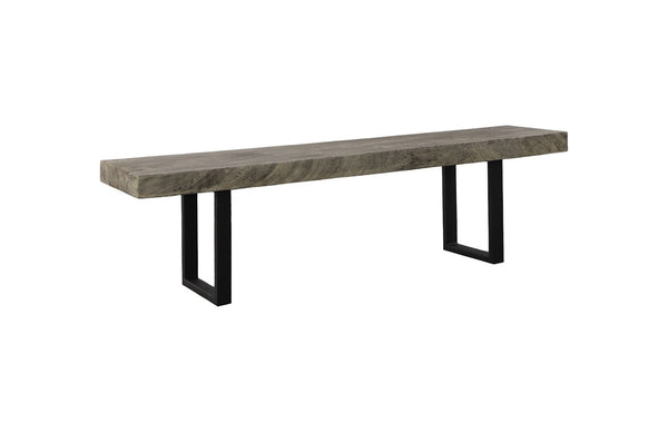 Phillips Collection Origins Straight Edge Bench – Exquisite Chamcha Wood Construction For Timeless Elegance And Style Gray,Black Wood ,Chamcha Wood Th108706