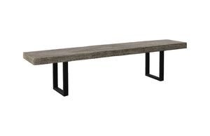 Phillips Collection Origins Straight Edge Bench – Exquisite Chamcha Wood Construction For Timeless Elegance And Style Gray,Black Wood ,Chamcha Wood Th108707