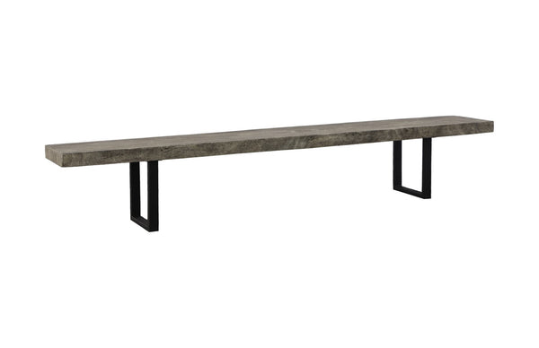 Phillips Collection Origins Straight Edge Bench – Exquisite Chamcha Wood Construction For Timeless Elegance And Style Gray,Black Wood ,Chamcha Wood Th108709
