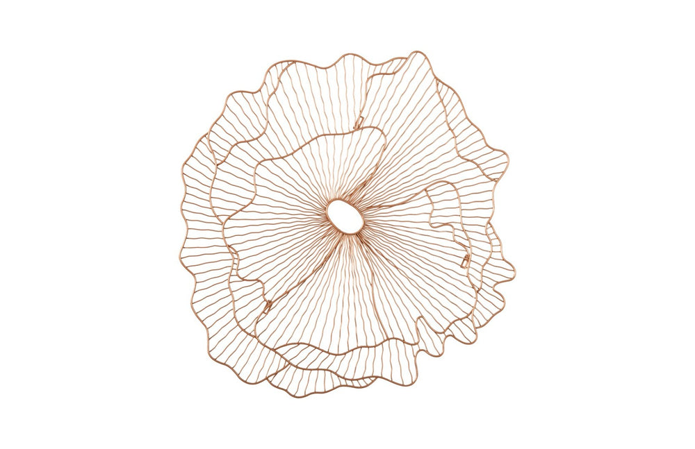 Phillips Collection Poppy Flower Wall Art - Modern Organic Sculpture for Elegant Home Decor and Stunning Visual Appeal Copper, SM TH108863