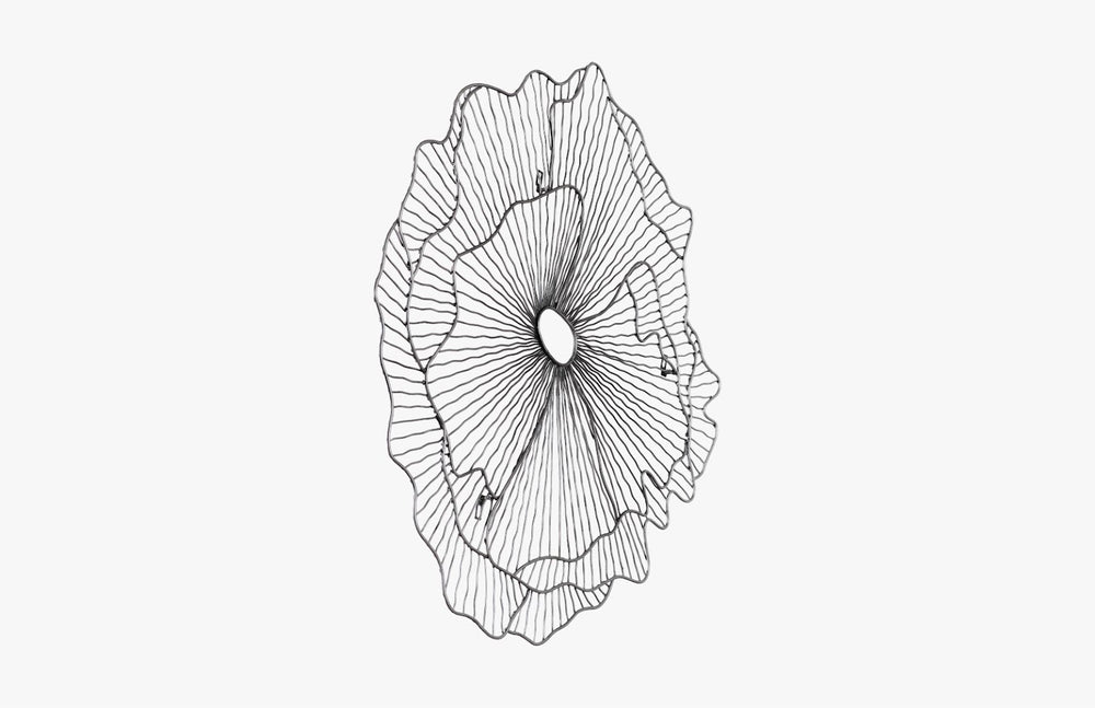 Phillips Collection Poppy Flower Wall Art Sculpture – Contemporary Organic Design To Elevate Your Home Décor Today! Silver,Black Metal Th108864