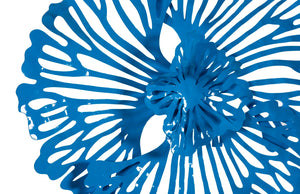 Phillips Collection Flower Wall Art - Intricate Floral Design For Stunning Home Décor, Perfect For Any Space Blue Metal Th109687