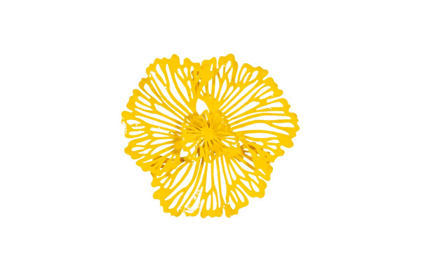 Phillips Collection Flower Wall Art - Intricate Floral Design For Stunning Home Décor, Perfect For Any Space Yellow Metal Th109688