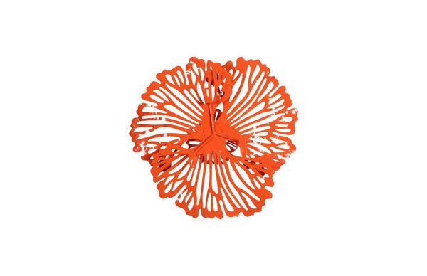 Phillips Collection Flower Wall Art - Intricate Floral Design For Stunning Home Décor, Perfect For Any Space Orange Metal Th109689