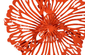 Phillips Collection Flower Wall Art - Intricate Floral Design For Stunning Home Décor, Perfect For Any Space Orange Metal Th109689