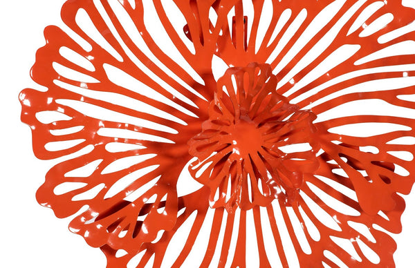 Phillips Collection Flower Wall Art - Intricate Floral Design For Stunning Home Décor, Perfect For Any Space Orange Metal Th109689