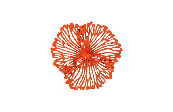 Phillips Collection Flower Wall Art - Intricate Floral Design For Stunning Home Décor, Perfect For Any Space Orange Metal Th109689