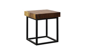 Phillips Collection Cubic Side Table - Modern Acacia Wood Design With Satin Black Legs For Versatile Home Décor Brown,Black Wood ,Chamcha Wood Th109884