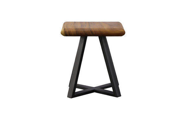 Phillips Collection Trapezium Side Table - Sleek Black Base With Captivating Design For Any Interior Style Or Space Brown,Black Wood ,Chamcha Wood Th109885