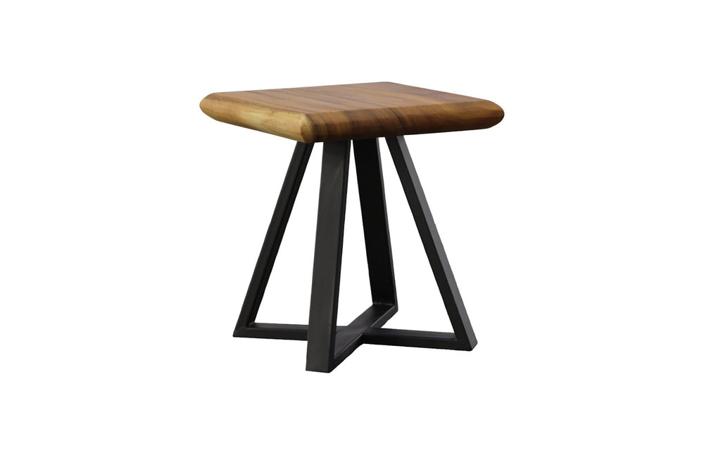 Phillips Collection Trapezium Side Table - Sleek Black Base With Captivating Design For Any Interior Style Or Space Brown,Black Wood ,Chamcha Wood Th109885