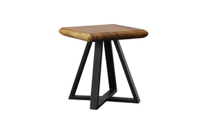 Phillips Collection Trapezium Side Table - Sleek Black Base With Captivating Design For Any Interior Style Or Space Brown,Black Wood ,Chamcha Wood Th109885
