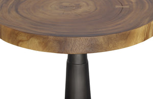 Phillips Collection Chuleta Natural Bar Table - Unique Chamcha Wood Top On Stylish Black Iron Base For Modern Spaces Black,Brown Wood Th110311