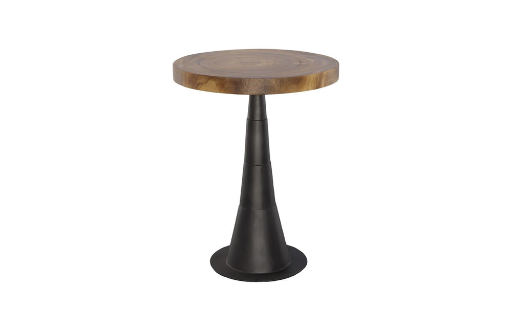 Phillips Collection Chuleta Natural Bar Table - Unique Chamcha Wood Top On Stylish Black Iron Base For Modern Spaces Black,Brown Wood Th110311