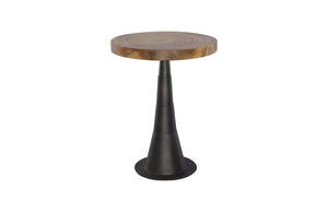 Phillips Collection Chuleta Natural Bar Table - Unique Chamcha Wood Top On Stylish Black Iron Base For Modern Spaces Black,Brown Wood Th110311