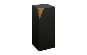 Phillips Collection Cornered Pedestal - Modern Black Iron & Natural Wood Accent for Stylish Home Display & Décor TH110315