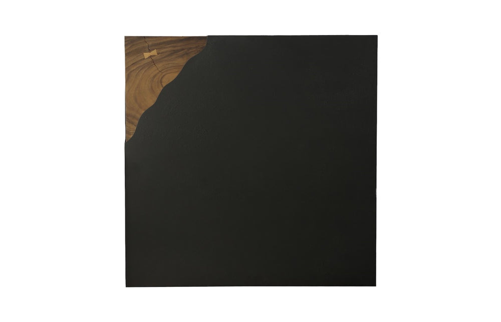 Phillips Collection Cornered Wall Art - Stylish Black Iron With Natural Chamcha Wood Accents For Elegant Home Décor Black,Brown Metal ,Iron Th110317