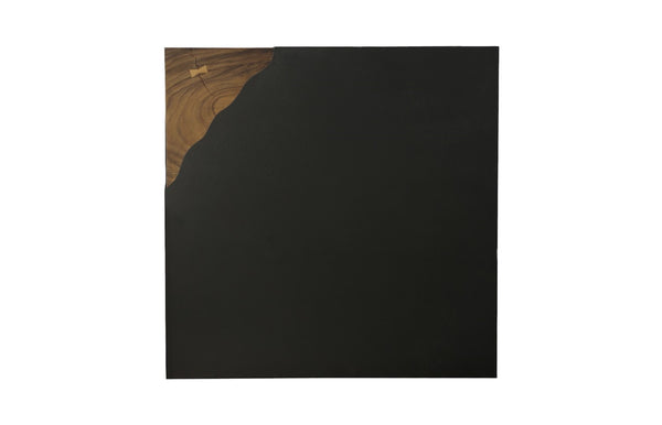 Phillips Collection Cornered Wall Art - Stylish Black Iron With Natural Chamcha Wood Accents For Elegant Home Décor Black,Brown Metal ,Iron Th110317