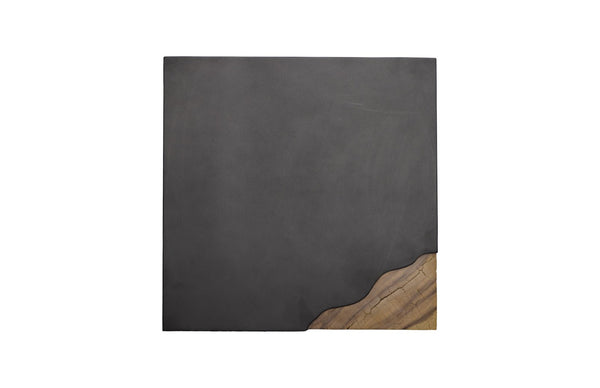 Phillips Collection Cornered Side Table - Modern Industrial Design with Chamcha Wood Accent for Living Room Elegance TH110321