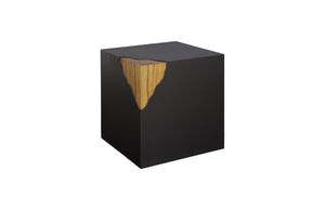 Phillips Collection Cornered Side Table - Modern Industrial Design with Chamcha Wood Accent for Living Room Elegance TH110321