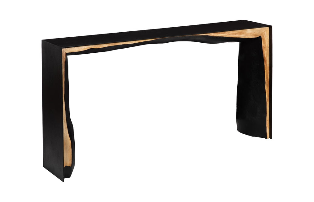 Phillips Collection Framed Waterfall Console Table - Handcrafted Chamcha Wood & Iron Elegance For Modern Homes Brown,Black Wood ,Chamcha Wood Th110322