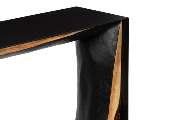 Phillips Collection Framed Waterfall Console Table - Handcrafted Chamcha Wood & Iron Elegance For Modern Homes Brown,Black Wood ,Chamcha Wood Th110322