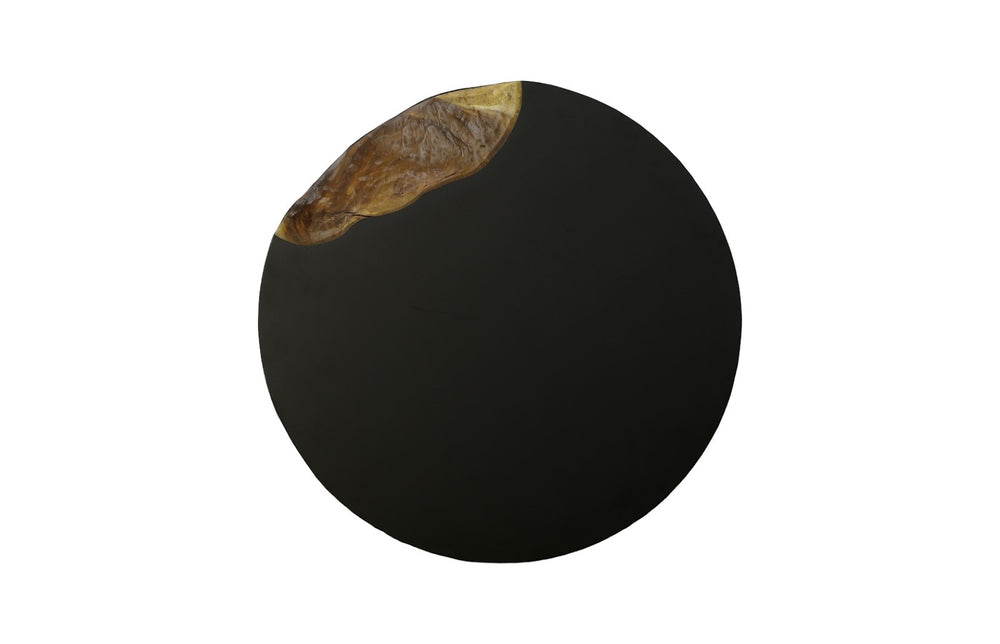 Phillips Collection Cornered Coffee Table - Stylish Round Design With Natural Chamcha Wood & Lightweight Black Iron Frame Black,Brown Metal ,Iron Th110324