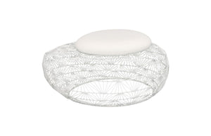 Phillips Collection Wire Mesh Stone Stool - Unique Outdoor Seating With Playful Design For Stylish Décor And Comfort White Metal Th110596