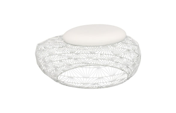 Phillips Collection Wire Mesh Stone Stool - Unique Outdoor Seating With Playful Design For Stylish Décor And Comfort White Metal Th110596