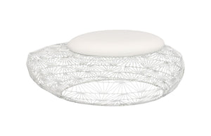 Phillips Collection Wire Mesh Stone Stool - Unique Outdoor Seating With Playful Design For Stylish Décor And Comfort White Metal Th110597