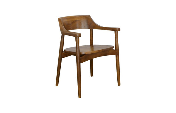 Phillips Collection Origins Solid Chamcha Wood Dining Arm Chair Sustainably Carved with Natural Grain TH110598