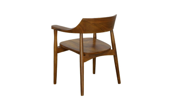 Phillips Collection Origins Solid Chamcha Wood Dining Arm Chair Sustainably Carved with Natural Grain TH110598