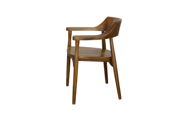 Phillips Collection Origins Solid Chamcha Wood Dining Arm Chair Sustainably Carved with Natural Grain TH110598