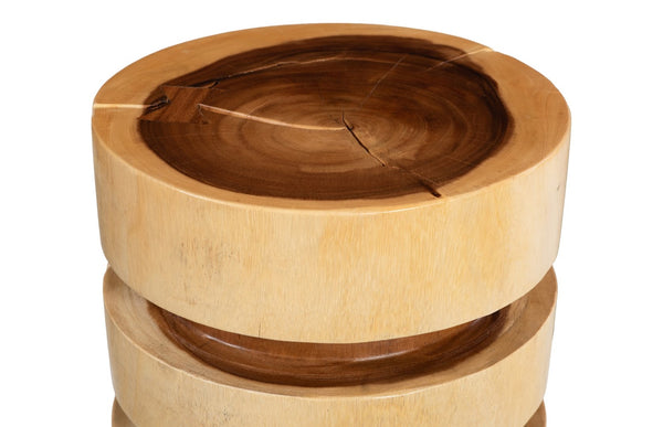 Phillips Collection Ridge Natural Stool: Versatile Accent Table With Modern Organic Design For Stylish Living Spaces Brown Wood ,Chamcha Wood Th110603