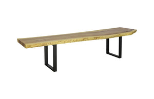 Phillips Collection Origins Solid Chamcha Wood Bench with Satin Black Legs for Entryway or Bedroom TH111038