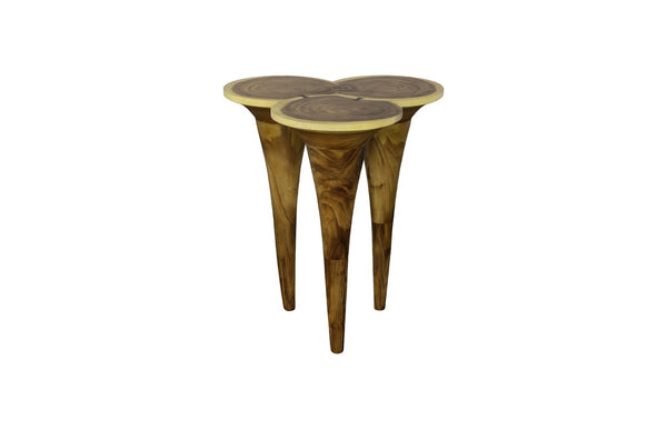 Phillips Collection Marley Natural Bar Table, Chic Chamcha Wood Design With Scalloped Top For Modern Spaces Brown Wood ,Chamcha Wood Th112227