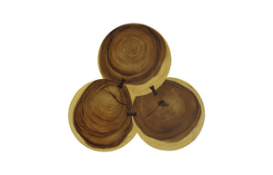 Phillips Collection Marley Coffee Table - Chic Natural Accent With Unique Golf-tee Design & Smooth Scalloped Top Finish Brown Wood ,Chamcha Wood Th112228