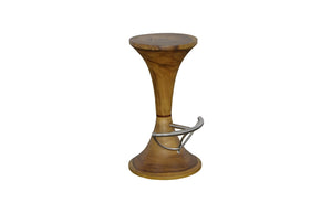 Phillips Collection Marley Bar Stool, Sleek Mango Wood Design with Hourglass Shape for Modern Kitchen & Bar Settings Chamcha Wood , Natural TH112229