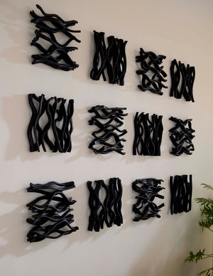 Phillips Collection Vine Wall Tile - Handcrafted Organic Elegance for Unique Wall Décor and Stylish Interior Accent Black TH112230