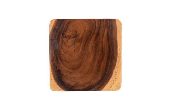 Phillips Collection Twist Stool, Double – Elegant Natural Chamcha Wood Pedestal With Spiraling Design For Unique Decor Brown Wood ,Chamcha Wood Th112719