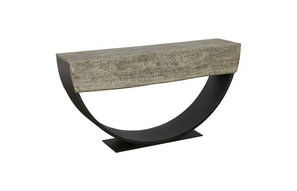 Phillips Collection Arc Console Table - Contemporary Design With Reclaimed Acacia Wood And Elegant Arcing Metal Legs Gray,Black Wood ,Chamcha Wood Th113015