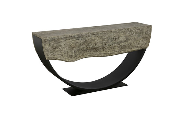 Phillips Collection Arc Console Table - Contemporary Design With Reclaimed Acacia Wood And Elegant Arcing Metal Legs Gray,Black Wood ,Chamcha Wood Th113015