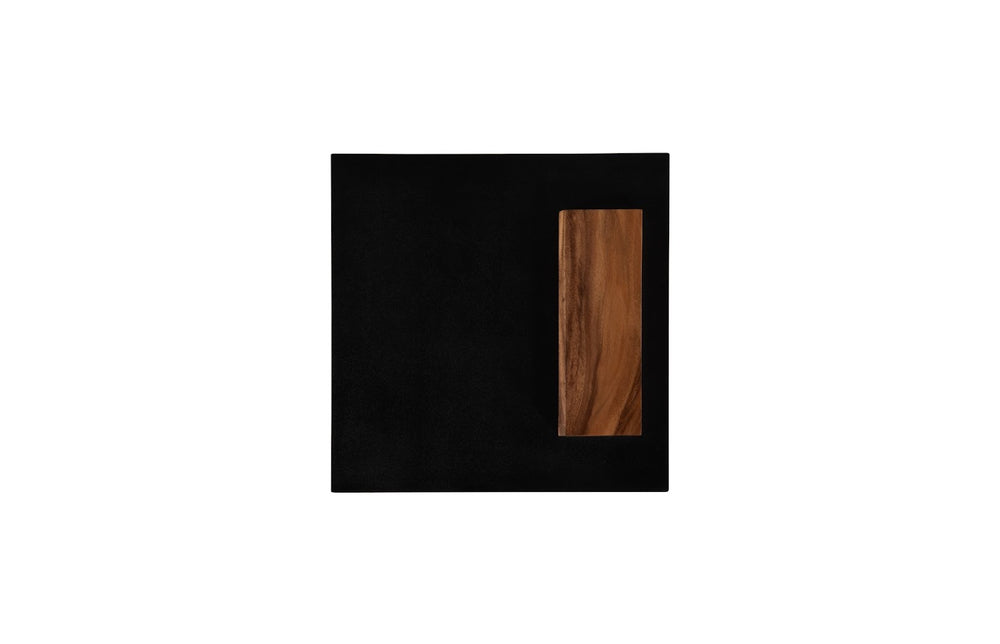 Phillips Collection Slant Side Table - Contemporary Natural Wood & Black Top, Stylish Accent For Modern Interiors Black,Brown Wood ,Chamcha Wood Th113553