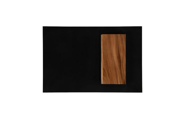 Phillips Collection Slant Coffee Table - Contemporary Natural Wood Design With Sleek Black Top For Modern Interiors Black,Brown Wood ,Chamcha Wood Th113555
