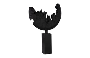 Phillips Collection Broken Moon Sculpture - Artisan-crafted Resin Art With Faux Woodgrain For Modern Organic Decor Black Resin Th113556