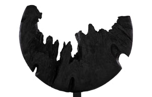 Phillips Collection Broken Moon Sculpture - Artisan-crafted Resin Art With Faux Woodgrain For Modern Organic Decor Black Resin Th113556