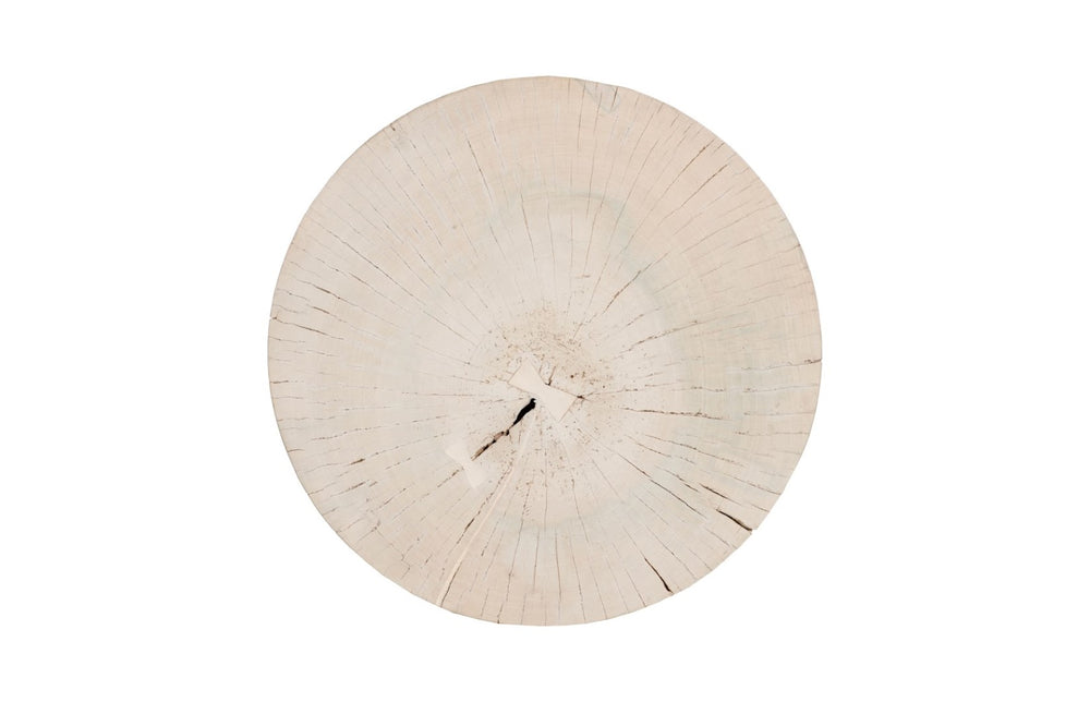 Phillips Collection Core Coffee Table – Black Base With Organic Bleached Grain, Unique Natural Design & Ample Space Off White Wood ,Teak Th113559