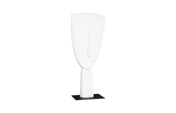 Phillips Collection Cycladic Head Sculpture - Timeless Aegean Elegance with Minimalist Design for Modern Interiors White, Large TH113561