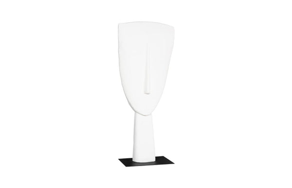 Phillips Collection Cycladic Head Sculpture Matte White Hand Sculpted Abstract Art for Console or Shelf Large Fiberglass TH113561